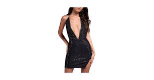 Vestido negro corto de lentejuelas