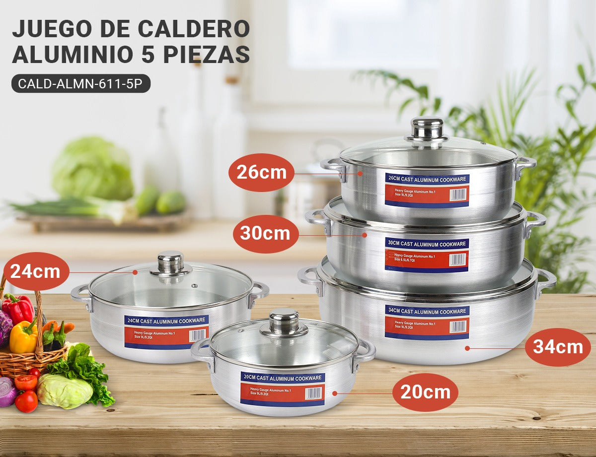 Caldero aluminio 5 pieza