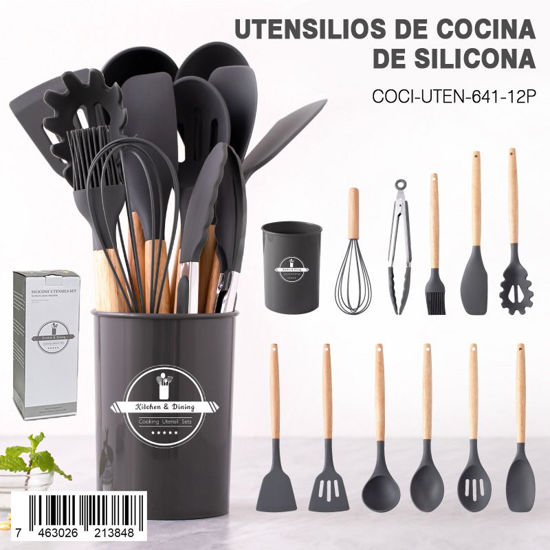 Utensilios de cocina de silicona 12 pieza
