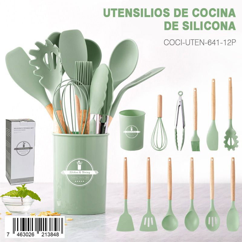 Utensilios de cocina de silicona 12 pieza