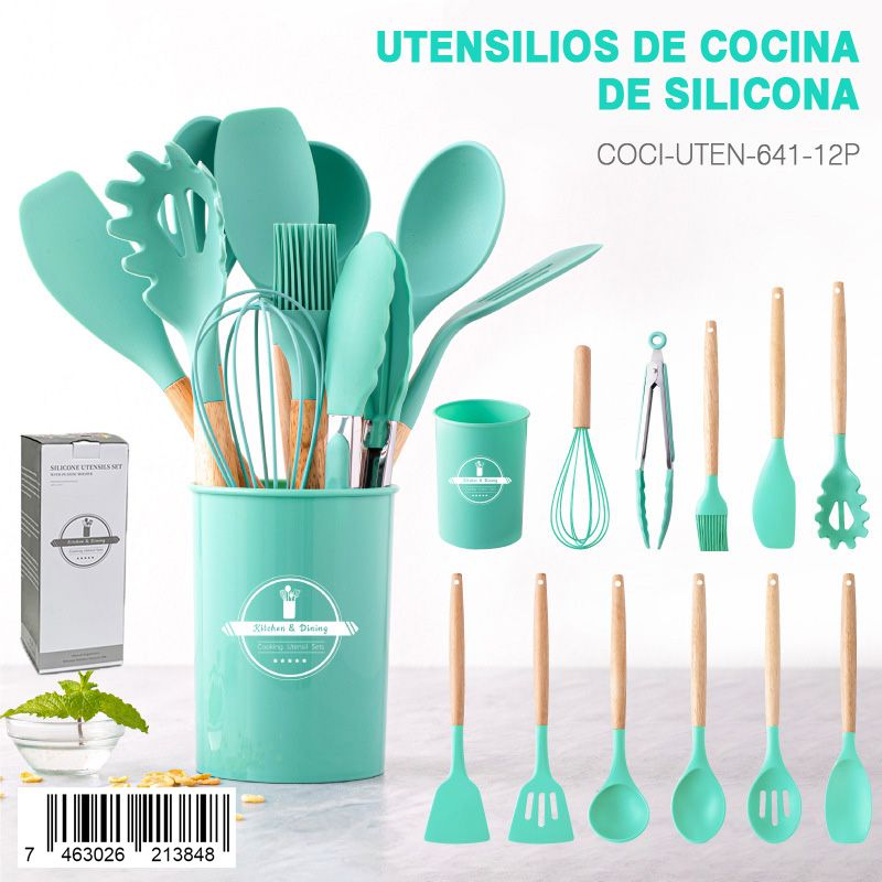 Utensilios de cocina de silicona 12 pieza