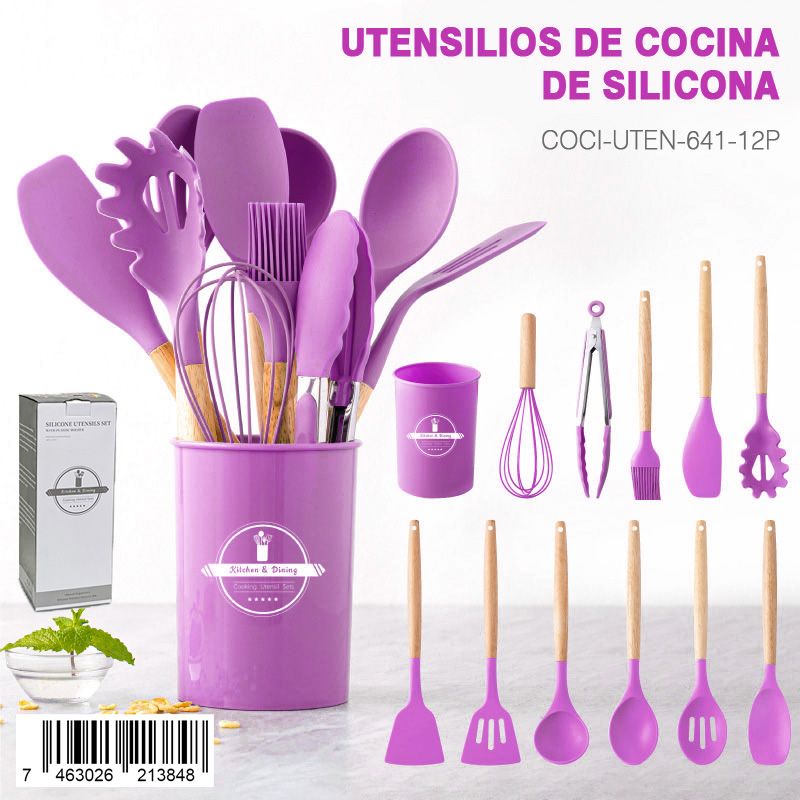 Utensilios de cocina de silicona 12 pieza