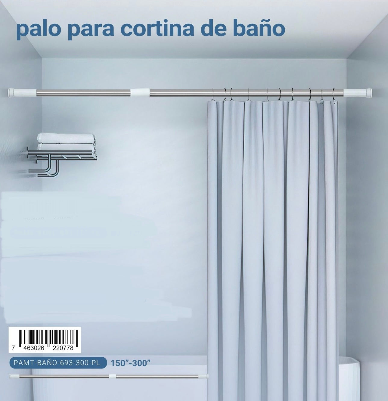 Palo de cortina de baño