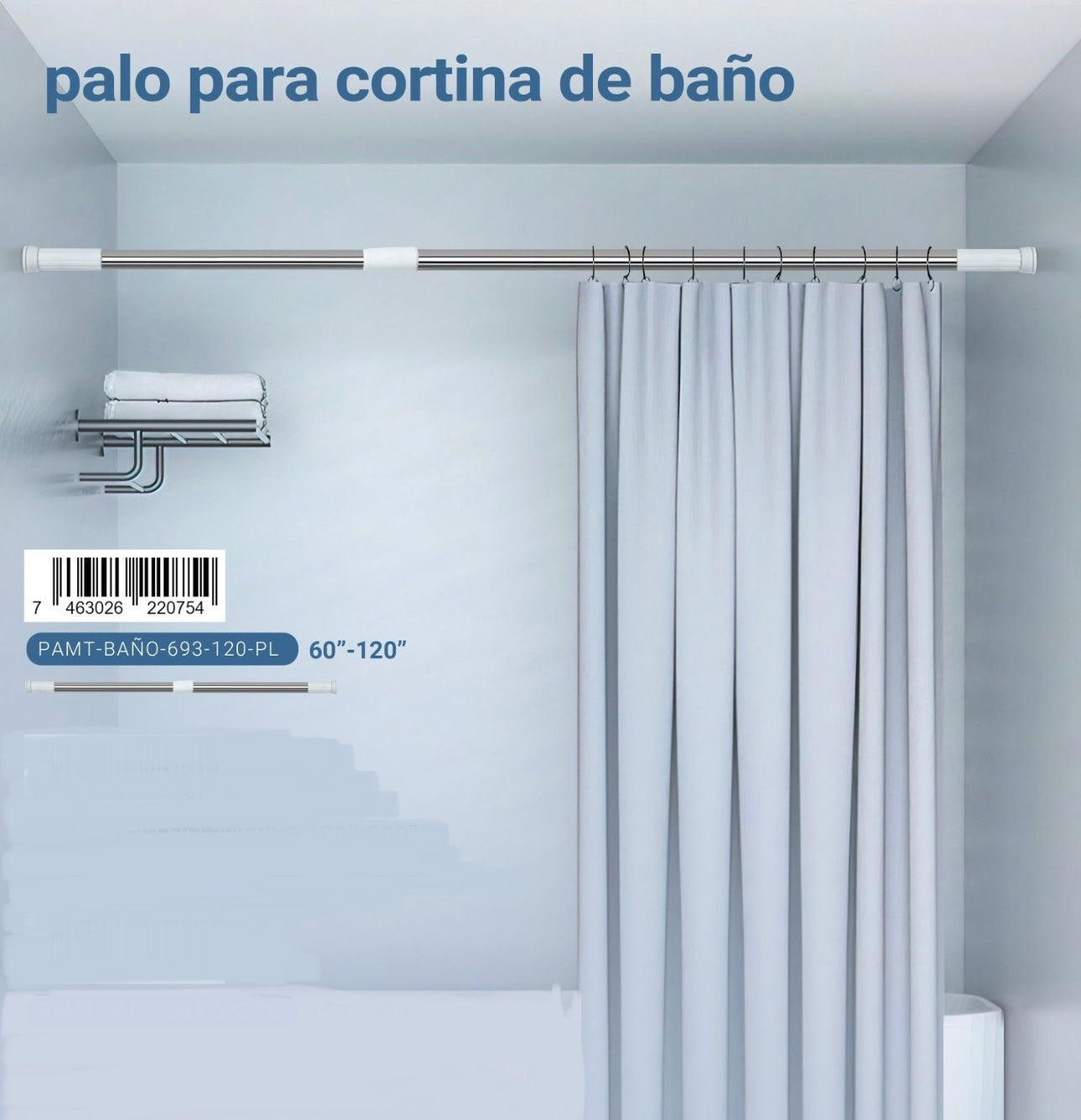 Palo de cortina de baño