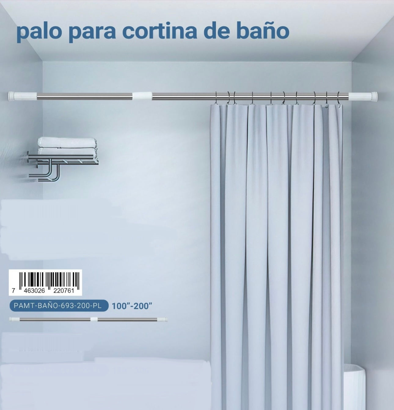 Palo de cortina de baño