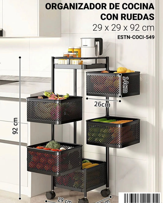 Organizador de cocina con rueda