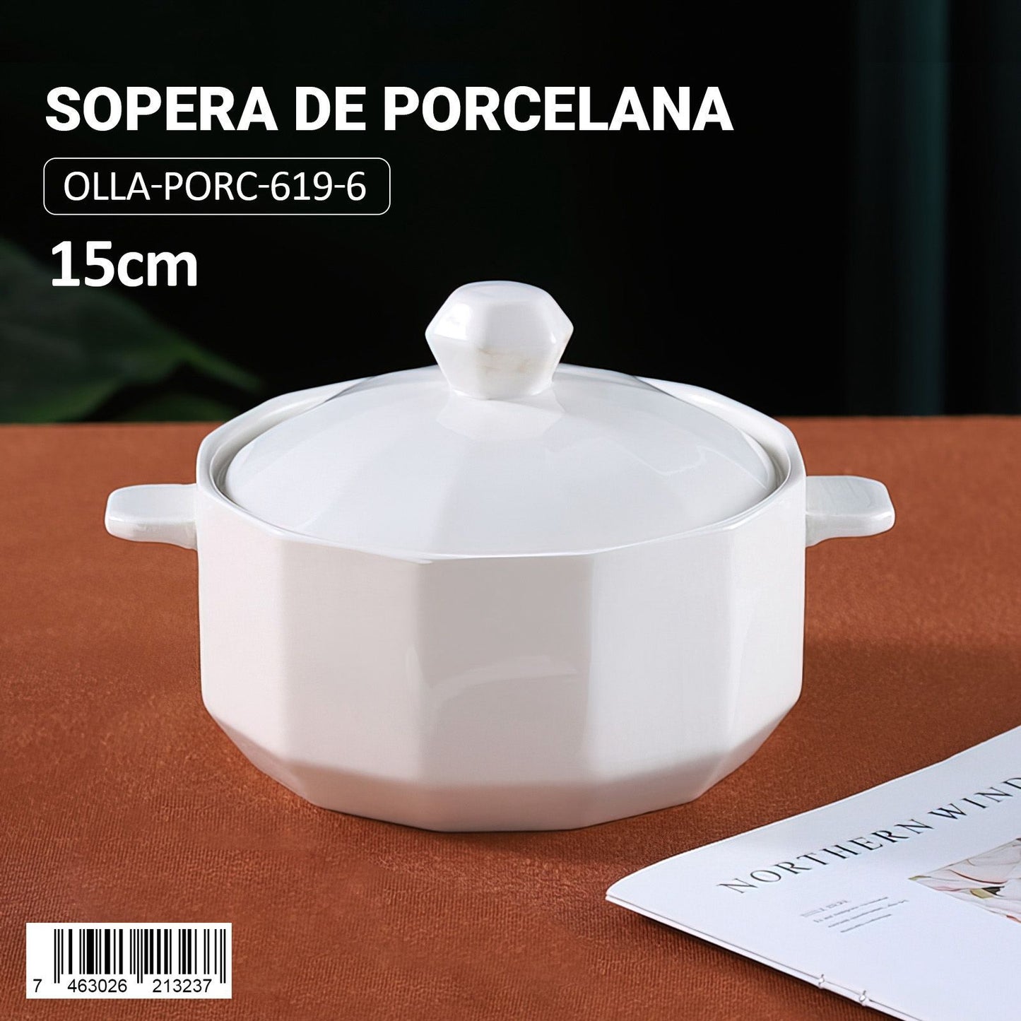 Sopera de Porcelana Blanca