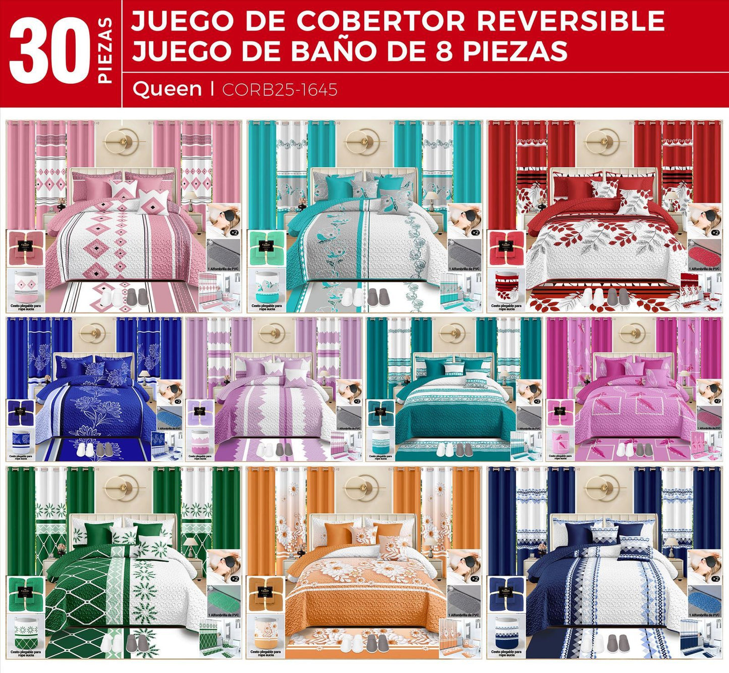Cobertor 30 Pz Queen y King